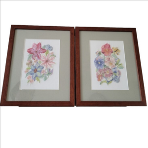 2 Crewel Floral Framed Decor Pieces From Angelas Papercrafts